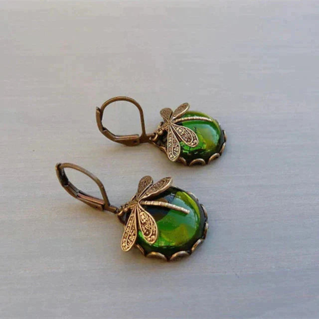 Daphne – Dragonfly Glass Earrings