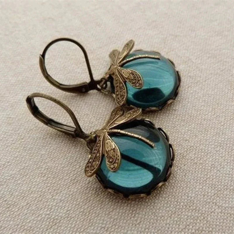 Daphne – Dragonfly Glass Earrings