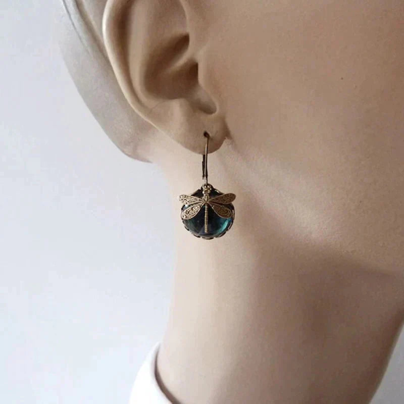 Daphne – Dragonfly Glass Earrings