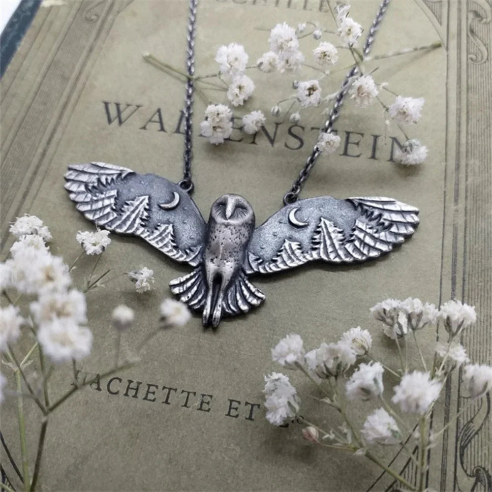 Elysia – Moonlit Owl Necklace