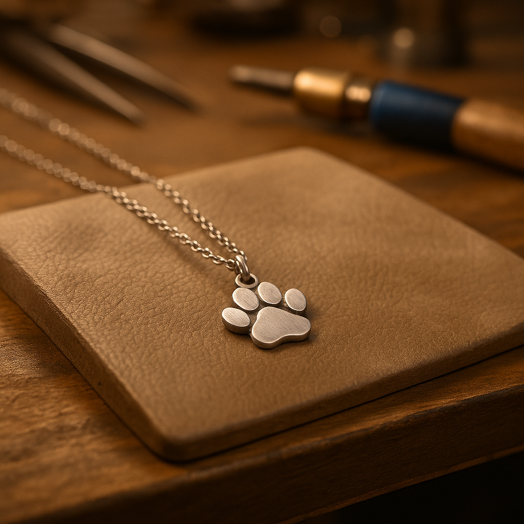 Elara – Silver Paw Pendant Necklace
