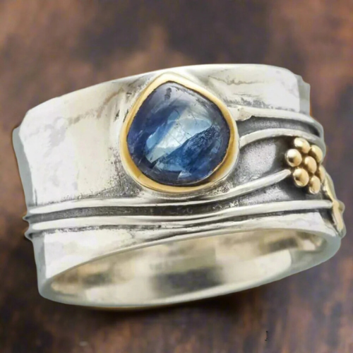 Celina – Rustic Blue Stone Ring