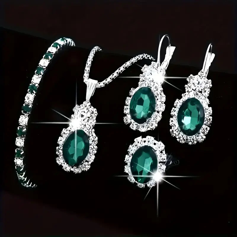 Vivienne – White Gold Jewelry Set
