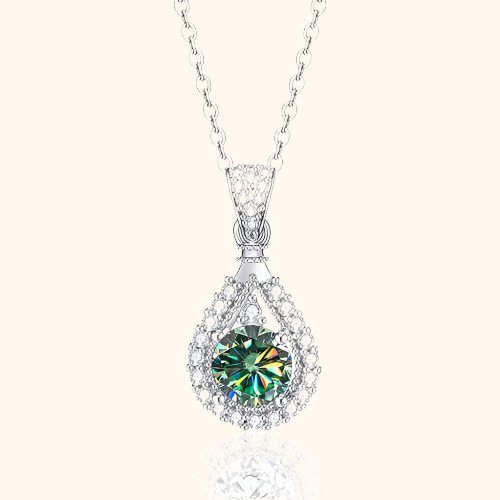 Celeste – White Gold Crystal Pendant Necklace
