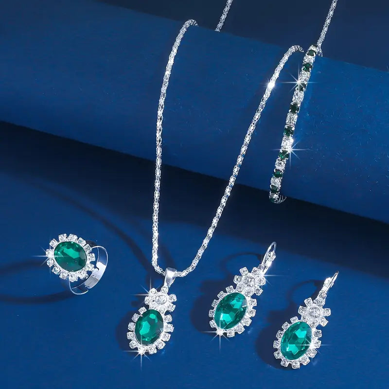 Vivienne – White Gold Jewelry Set