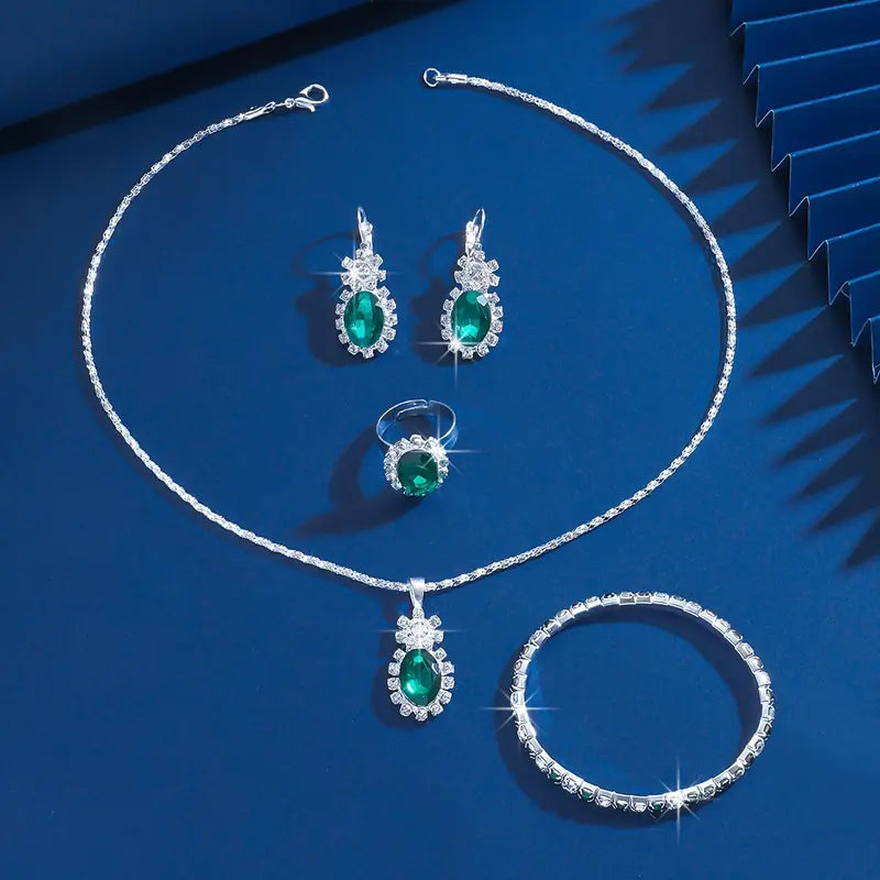 Vivienne – White Gold Jewelry Set