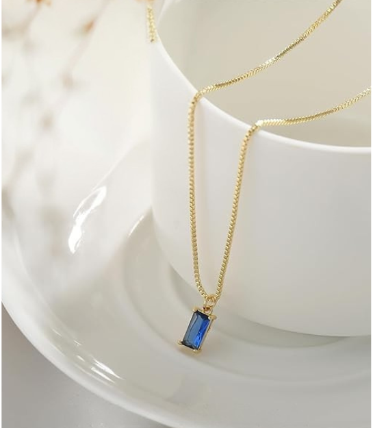 Taylor - Minimalist Sapphire Pendant Necklace