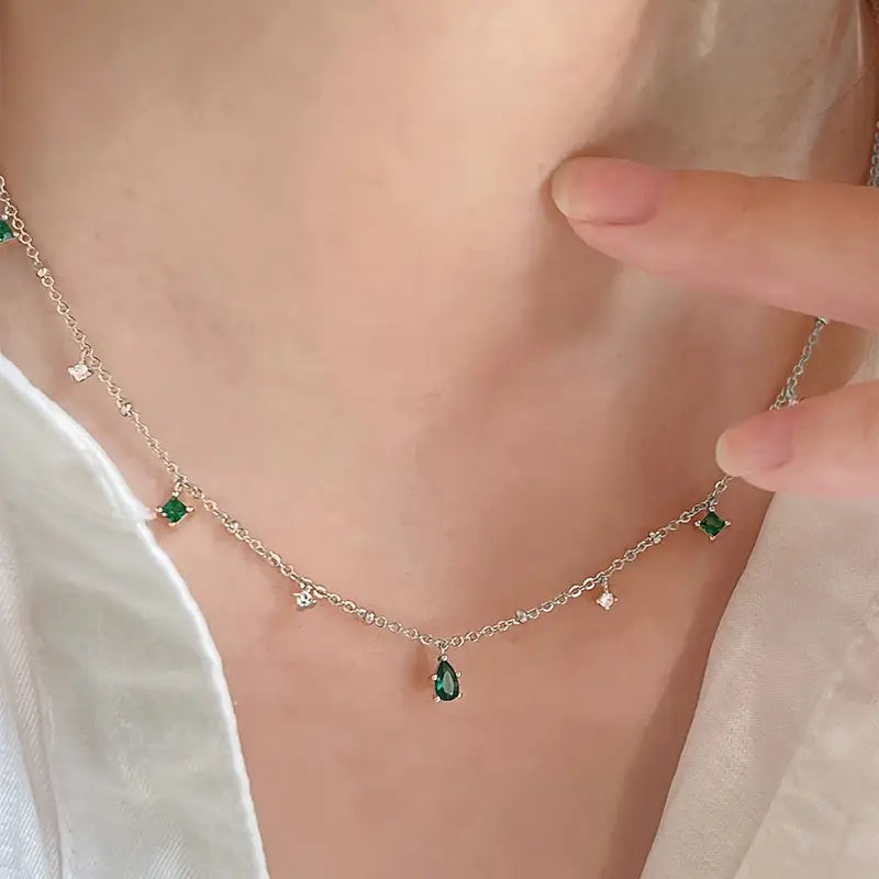 Selene – Dainty White Gold Charm Necklace