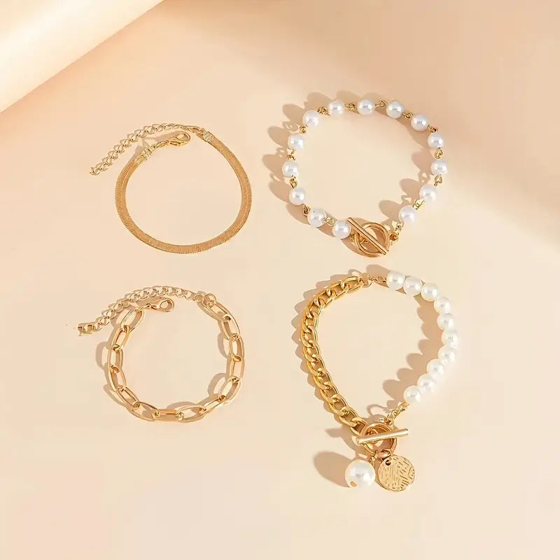 Alina – Layered Gold Bracelet Set