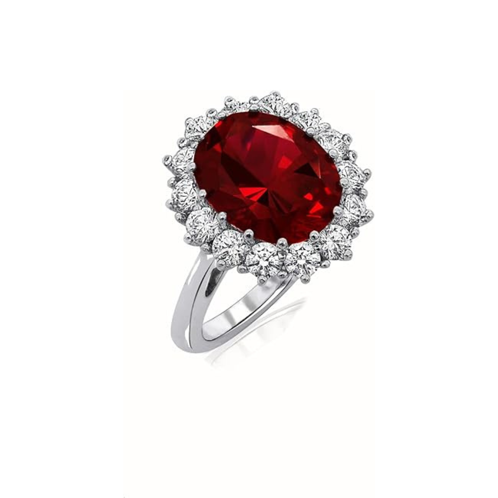 Cressida – Scarlet Crown Ruby White Gold Ring