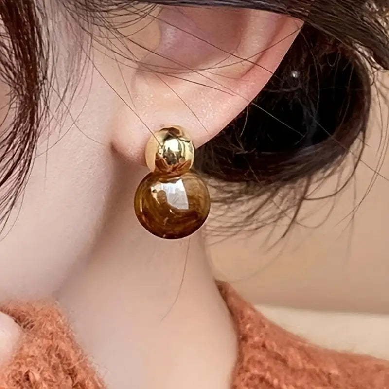 Aurora – Rounded Gold Earrings
