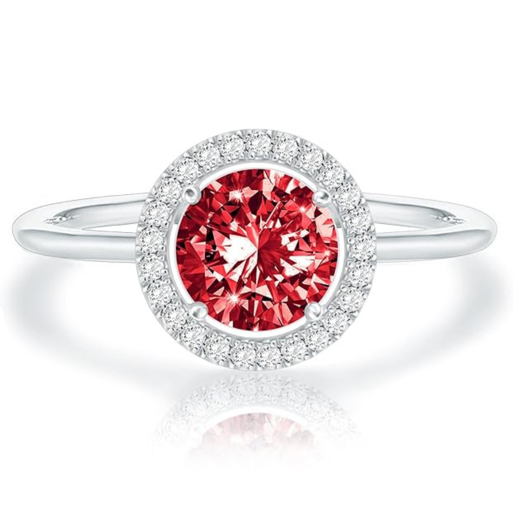 Isolde – Crimson Glow Ruby White Gold Promise Ring