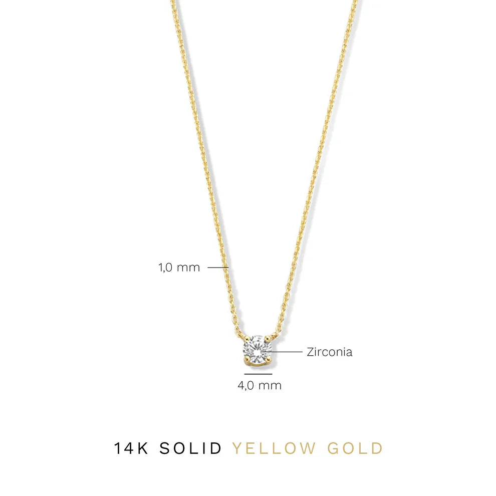Clara – Solitaire Gold Necklace