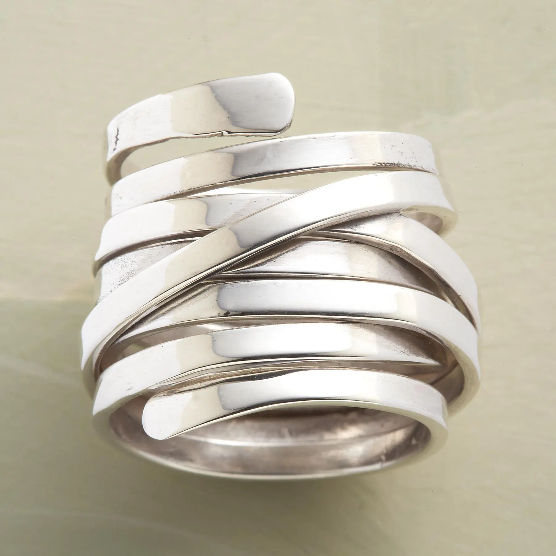 Selena – Spiral Silver Statement Ring