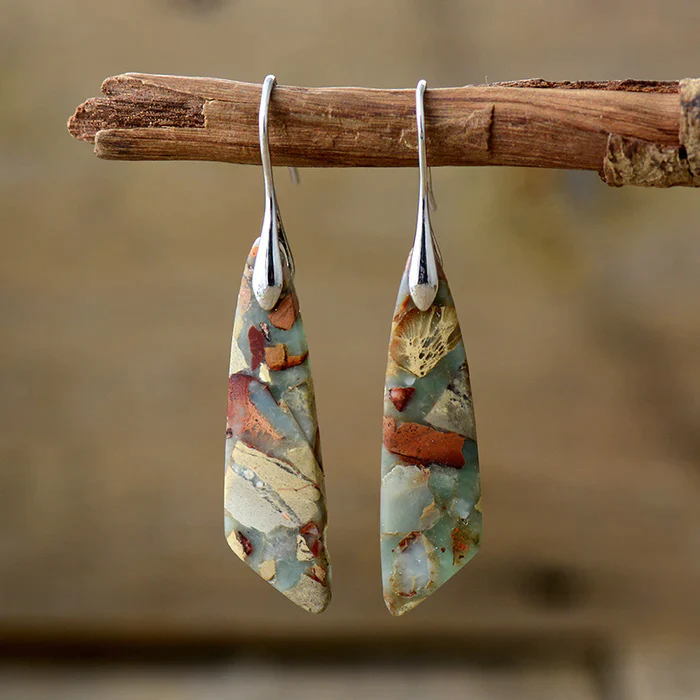 Marina – Mosaic Stone Drop Earrings