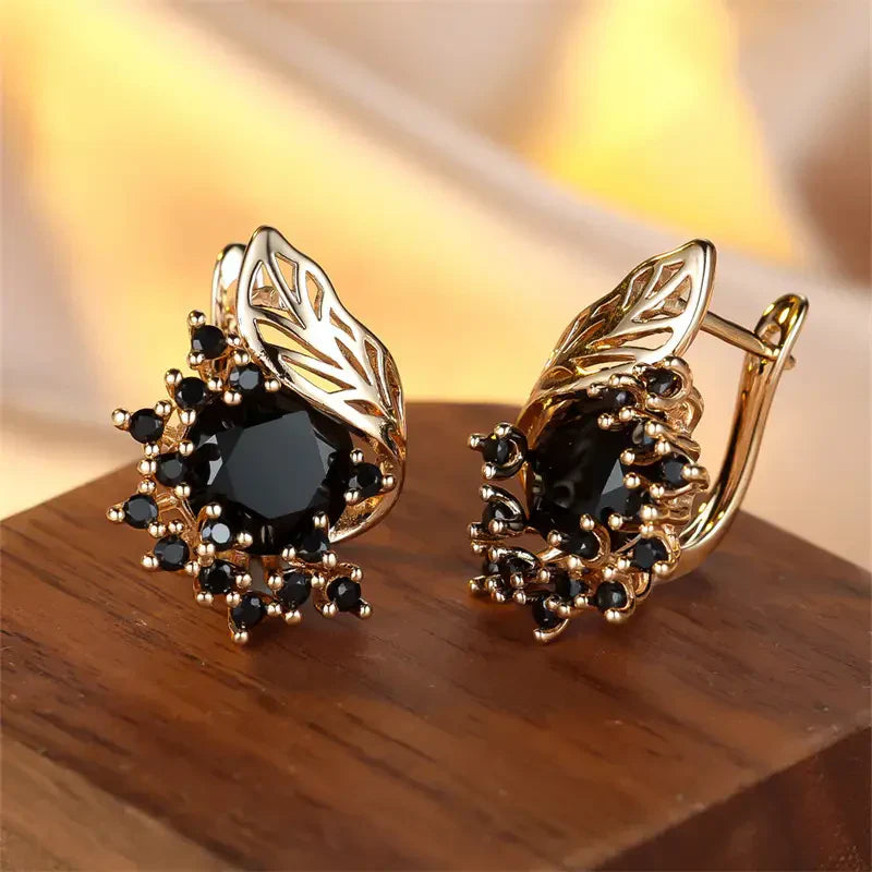 Ivanna – Black Gold Earrings