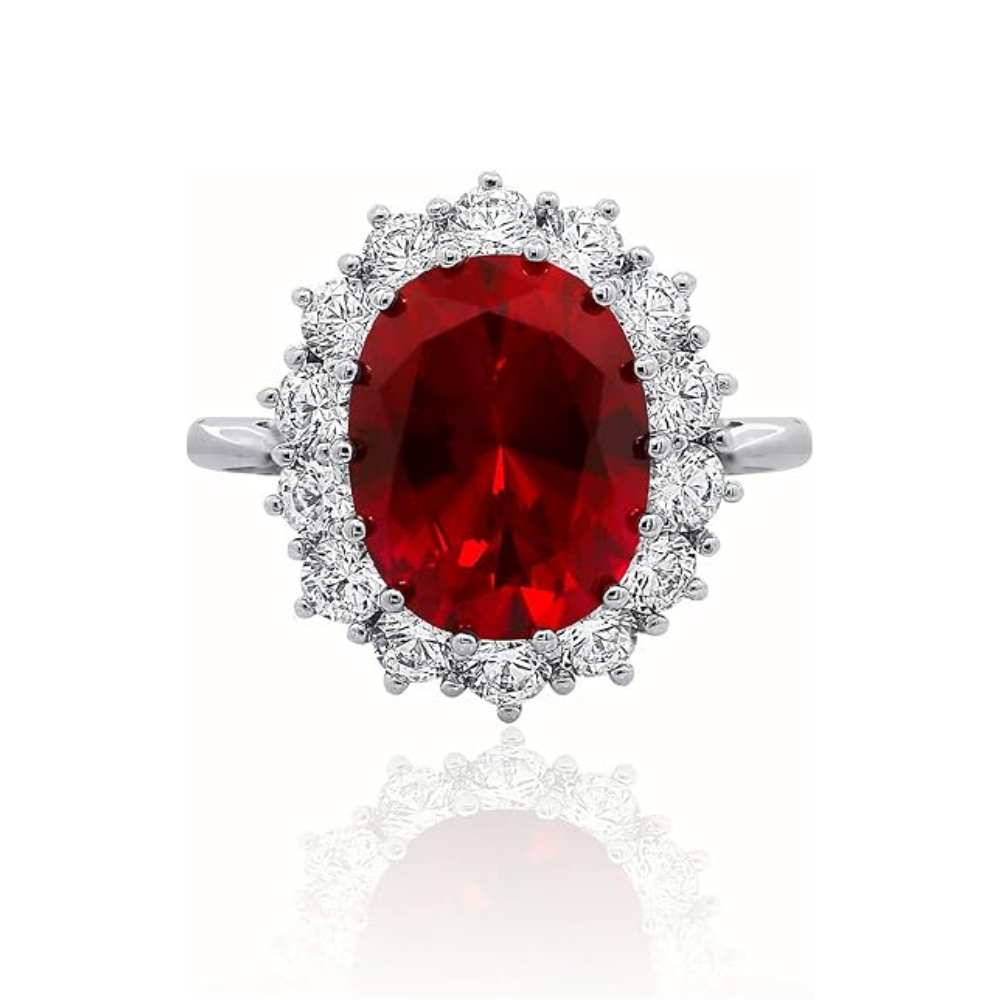 Cressida – Scarlet Crown Ruby White Gold Ring