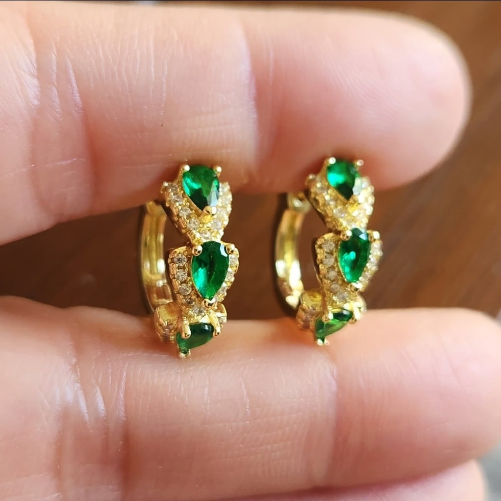 Julissa – Gold Gemstone Hoop Earrings