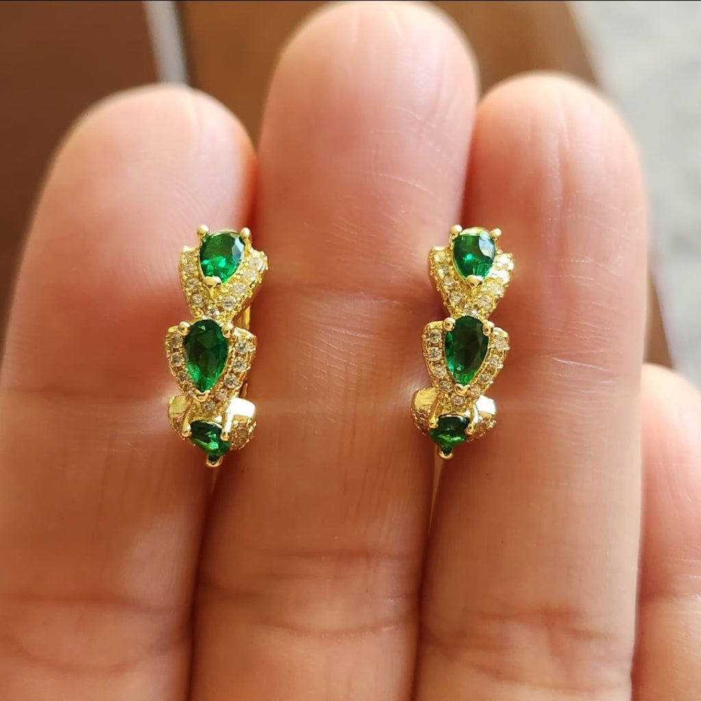 Julissa – Gold Gemstone Hoop Earrings