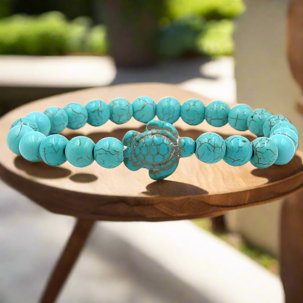 Selena – Turquoise Turtle Bead Bracelet