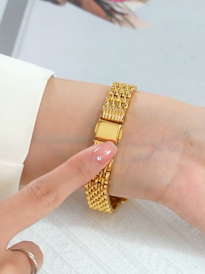 Ariana – Rectangular Gold Watch